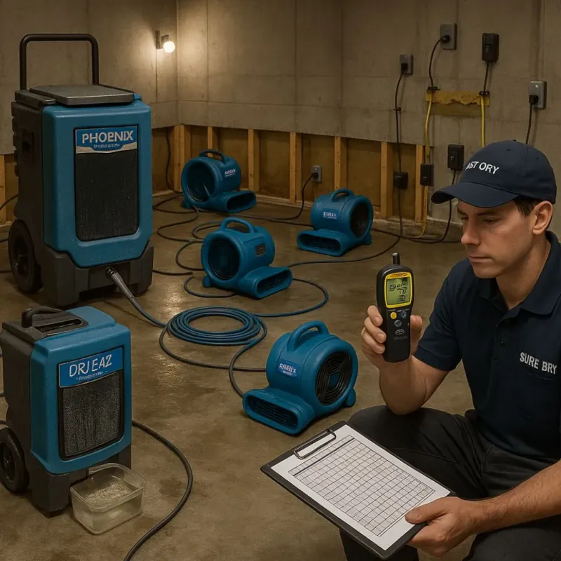 Structural Drying and Dehumidification process in Kasson, MN